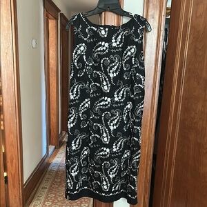 Liz Claiborne Black and White Paisley Cocktail Dress